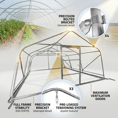 Blackout Light Deprivation Mushroom Tunnel Greenhouse 9m Wide 30m Long Shade Net House